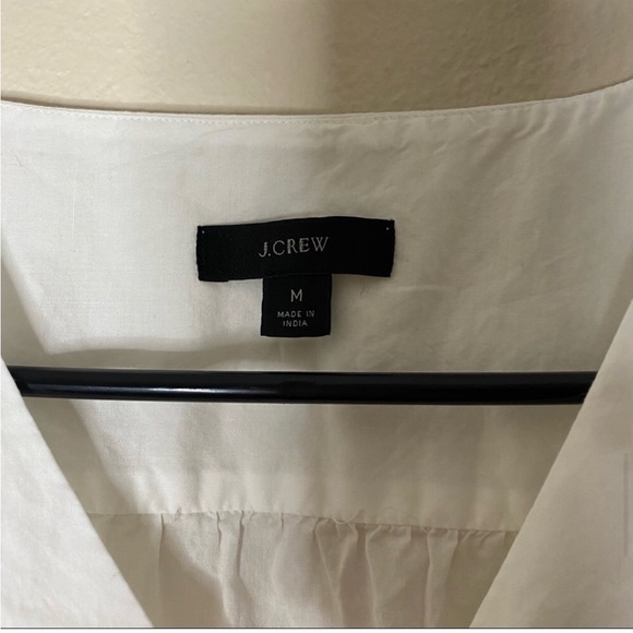 J. CREW white cotton flutter sleeve v-neck top M - Picture 5 of 8